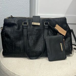 Steve Madden Balice Logo Weekender Tote- Black